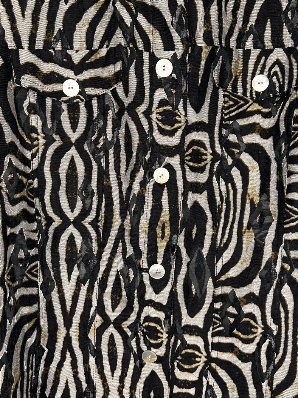 Ruby Rd. Black & Cream Patterned Sheer Jacket - Picture 2 of 7